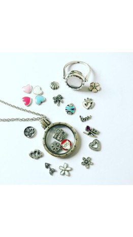 Charm Petit  coração  ( para Cápsula ) Prata 925